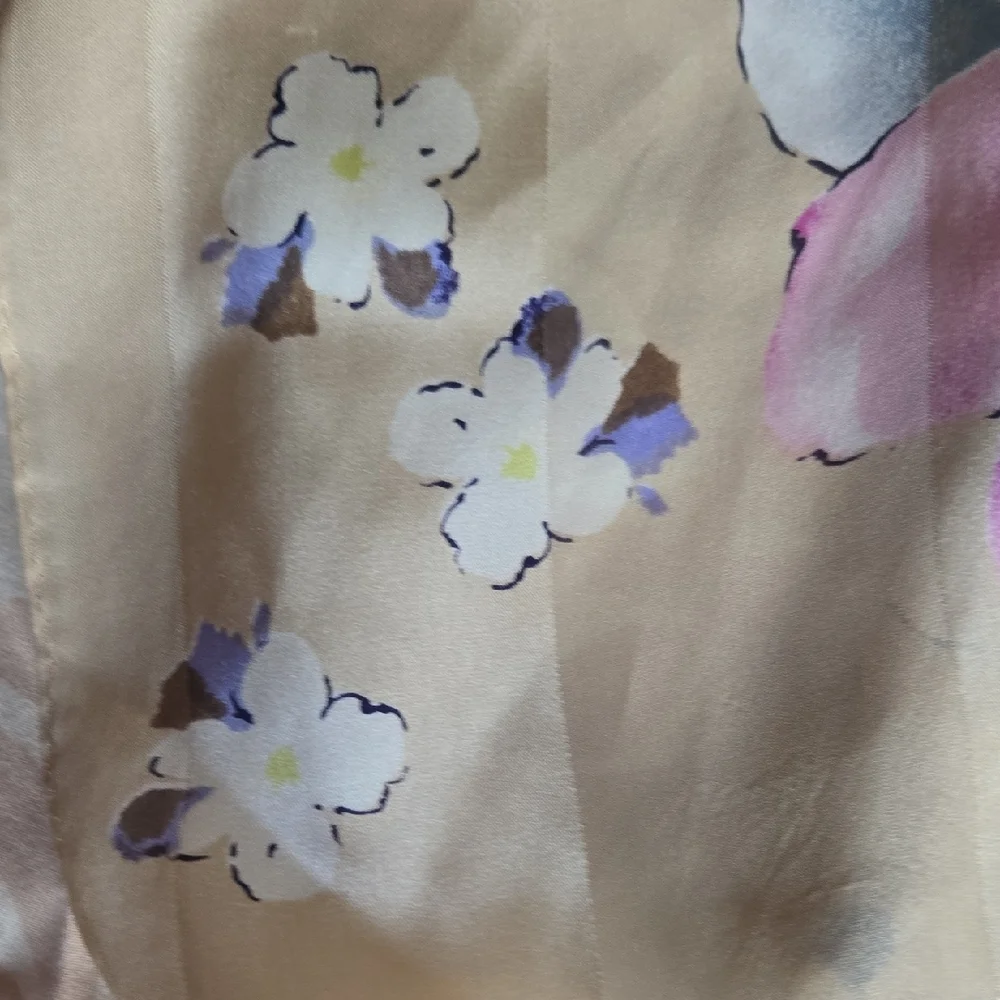 Silk Echo Floral Print Scarf Lightweight Soft‎